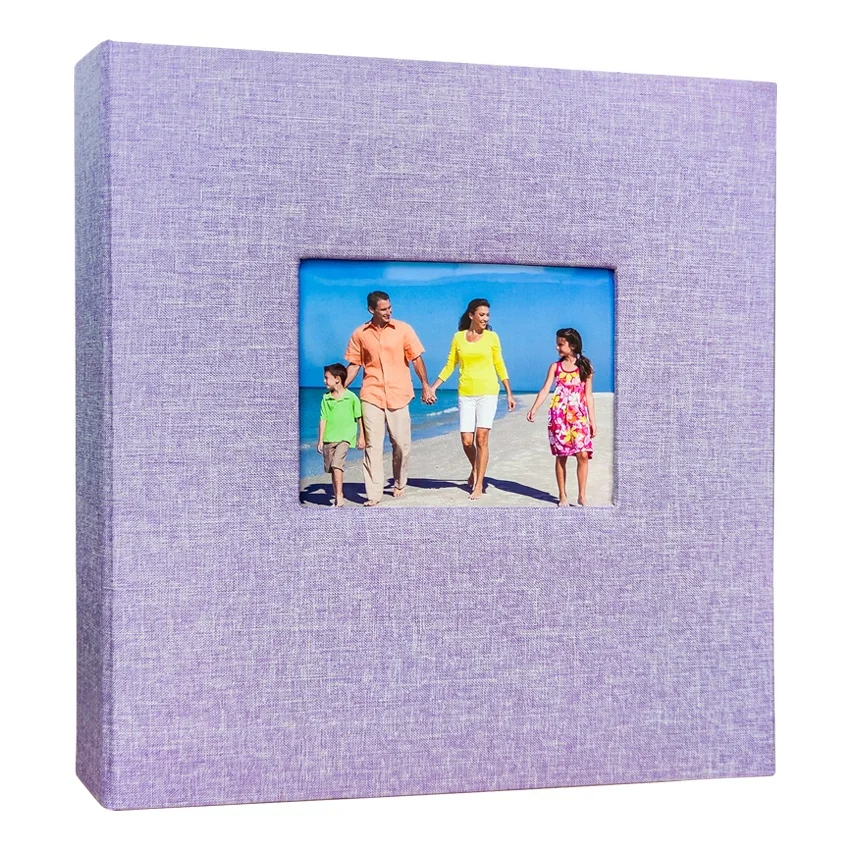 Linen cloth cover screw post bound photo album 4r 4*6 holding 600 photos 4x6 pp slip in baby photo book