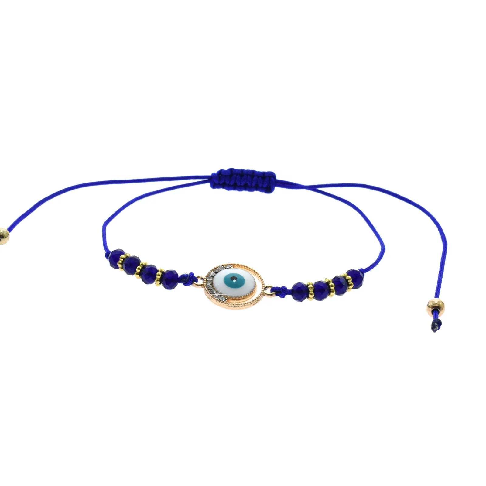 New Fashion Jewelry Colorful Braided Eye  Evil  Charm Pendant Bracelets Crystal Glass Bead Hand Woven Bracelet