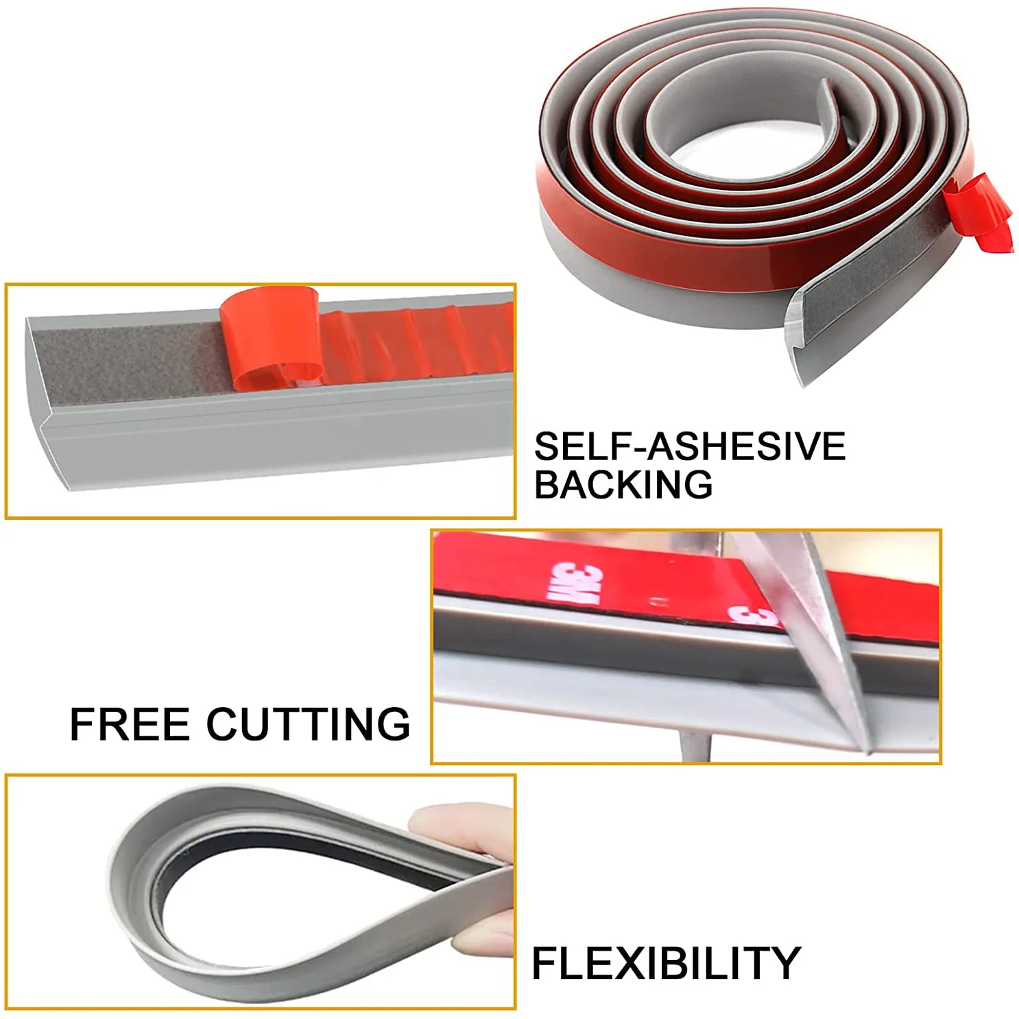 Easy to Curve Floor Mats Edge Reducer Carpet Straight Edge Threshold Transition Strip Vinyl Floor Edging Trim