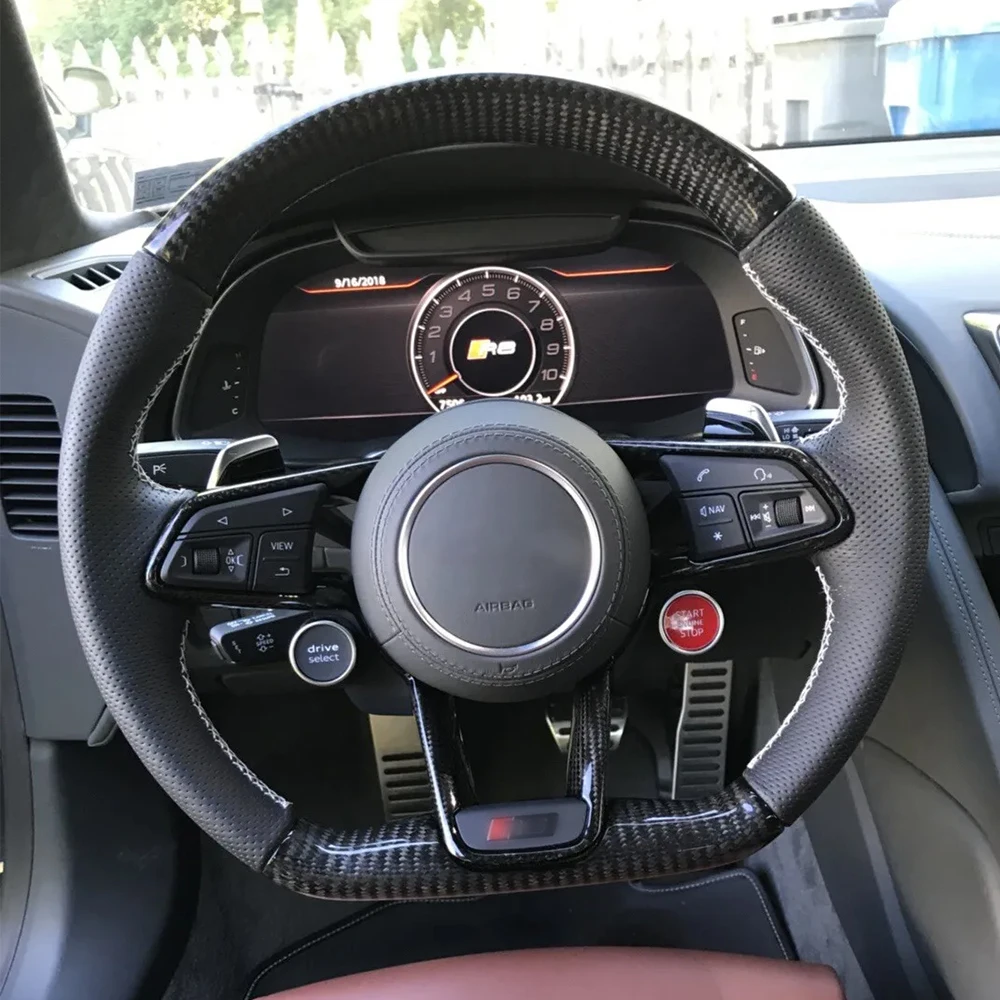 Комплект из углеродного волокна и кожи для Audi кнопки запуска спортивные очень A3 A4 A5 A6 A7 S3 S4 S5 S6 S7 RS3