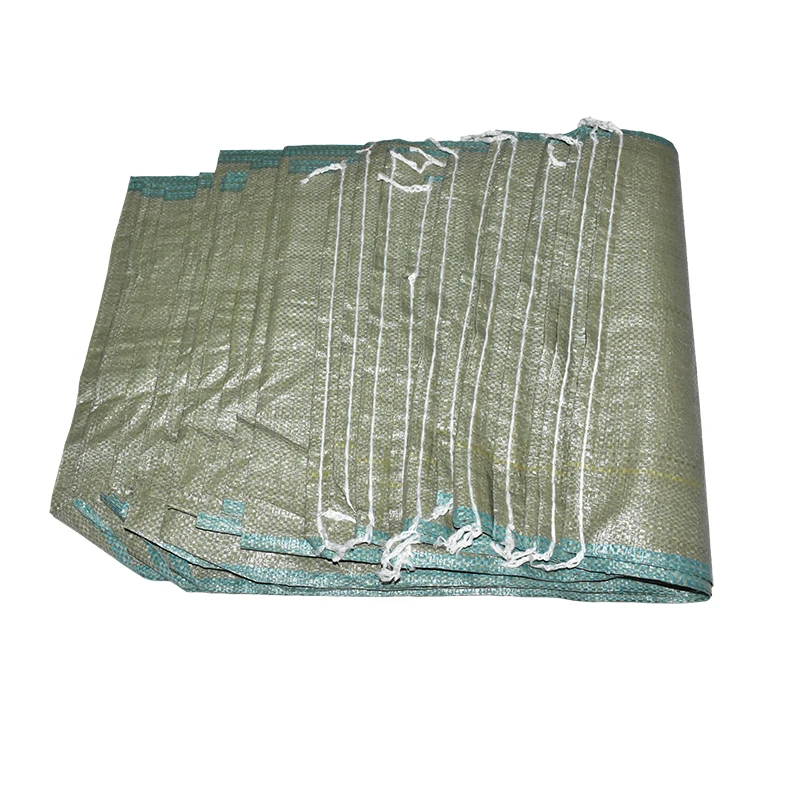 Green polypropylene woven sacks for packing garden garbage