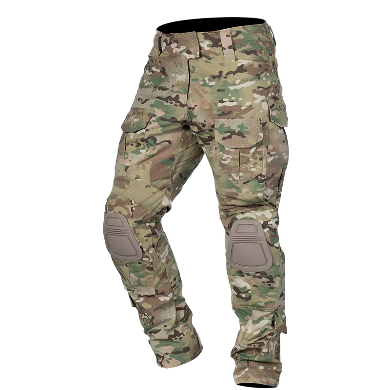 IDOGEAR Men G3 Camo Hunting Outdoor Tactical Trousers Camouflage Pants Tactical Pants with Knee Pads