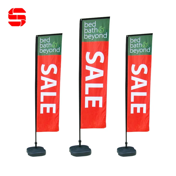 Custom Advertising Flying Banners Sublimation Printed Bali Bow Sail Swooper Feather Flag Banners Beach Flags Block Flag