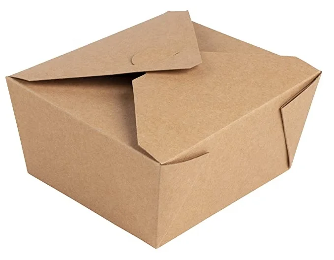 Customize Logo Printing Food Container Take Away 3 Compartments Disposable 800ml Brown Kraft Paper Lunch Boxes