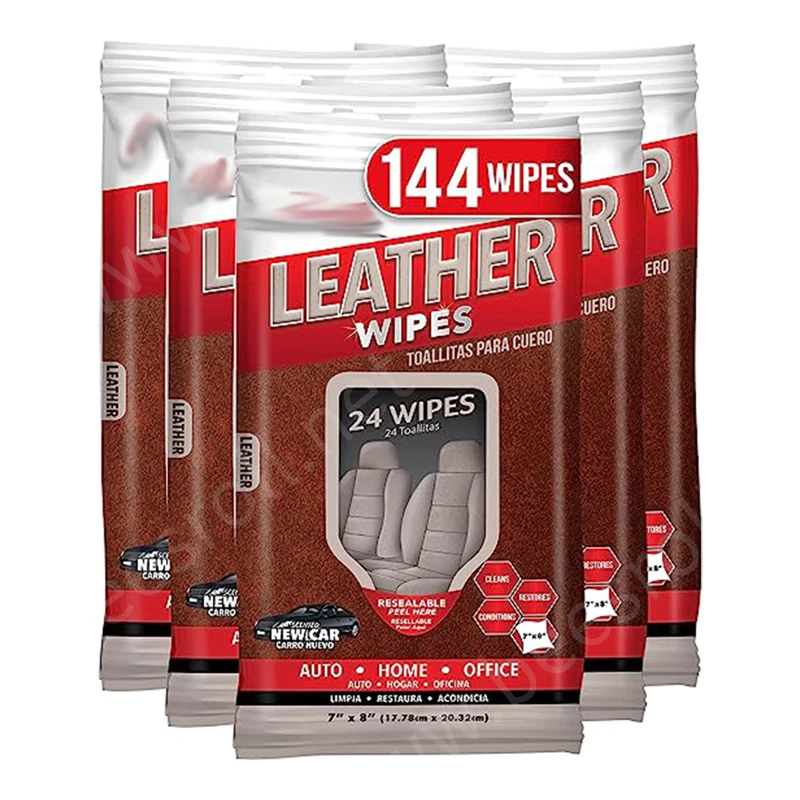 Custom Label Car Leather Wipes For Car Interior Leather Cleaner & Seat Cleaner, Leather Conditioner for Car Seats & Shoes