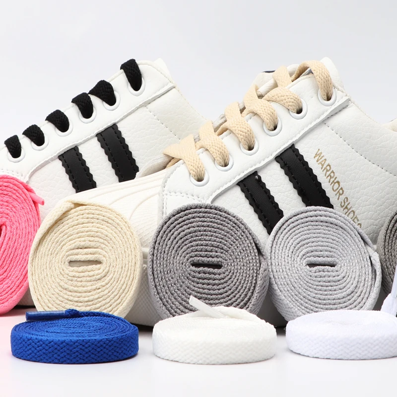 Hot Sale Colorful 8mm Flat Shoelaces wholesale custom rope shoelaces  Flat AJ shoelaces for sneaker Unisex Boot Laces for Shoes