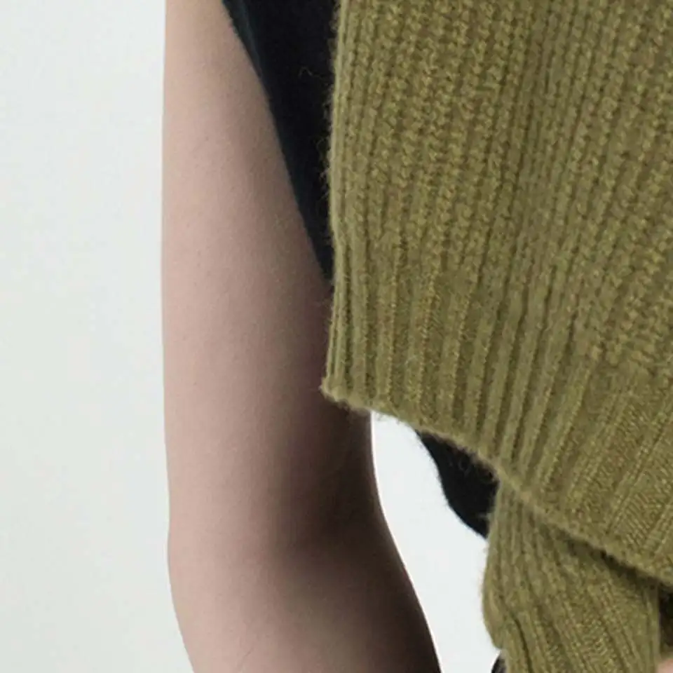 Guoou popular custom knit shawl thickened 100% cashmere rib knit unisex scarf