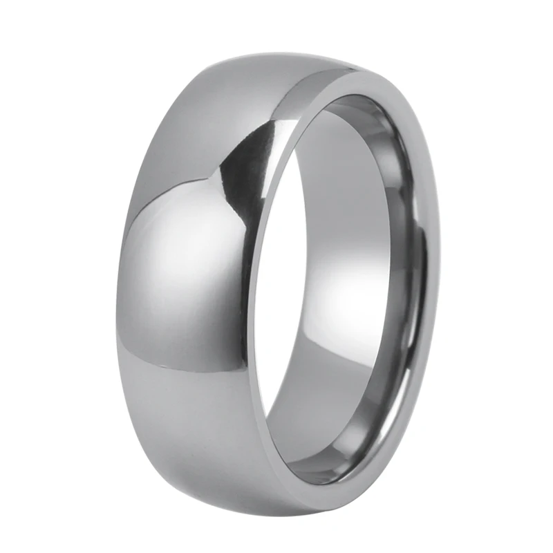 Classic Simple 8mm Dome Rings For Men High Polished Wedding Rings Comfort Fit Super Titanium Ring