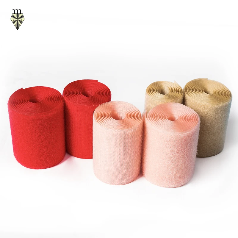 custom industrial hook and loop 70% polyamide multicolor self-adhesive hook and loop patches fastener sewing for luggage