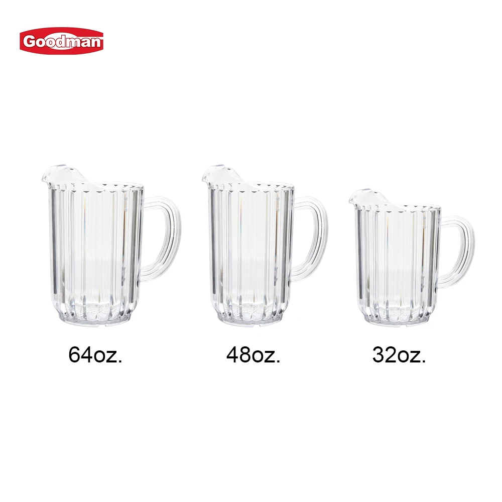 Hot Sale Restaurant Pc Clear Tea Jug Juice Carafes Bottle Acrylic Pouring Glass Water Pitchers With Lid Plastic Pitcher