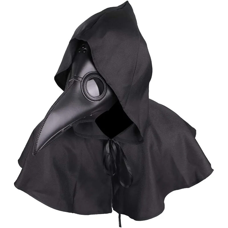 Plague Doctor Mask Long Nose Beak Halloween Costume Props Medieval Punk Retro Style Goth Cosplay Leather Mask