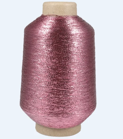 MX type metallic yarn Embroidery Thread 12 mic polyester/nylon Metallic Silver And Golden  metallic yarn manufacturer