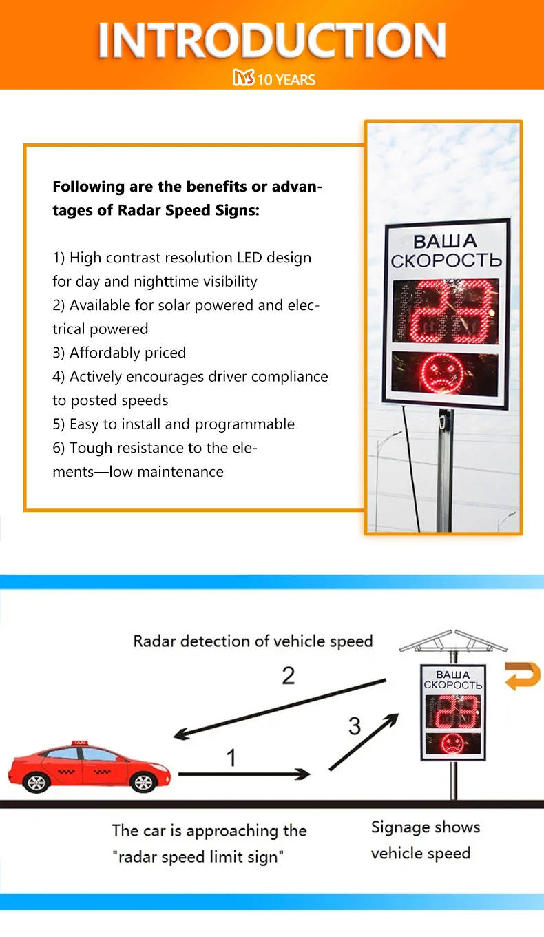 Solar Powered radar speed limit sign With Smiling Crying Face LED Traffic warning Sign Aluminum Solar Powered Radar Speed Sign