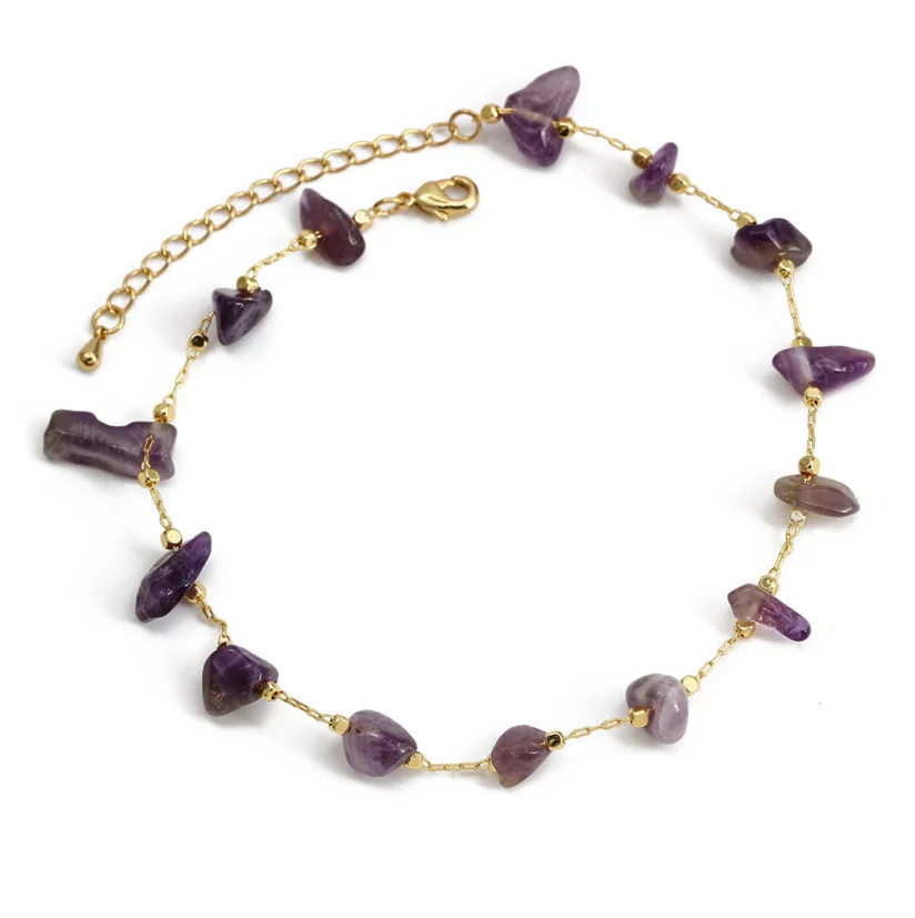 2022 New Arrival High Quality Bohemian Natural Crushed Stone Turquoise Anklet Jewelry