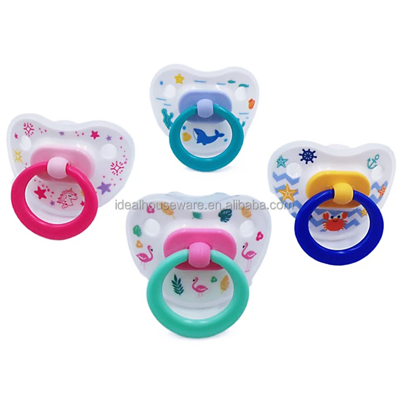 Baby Silicone Pacifier With Colorful Printing and PP Cover