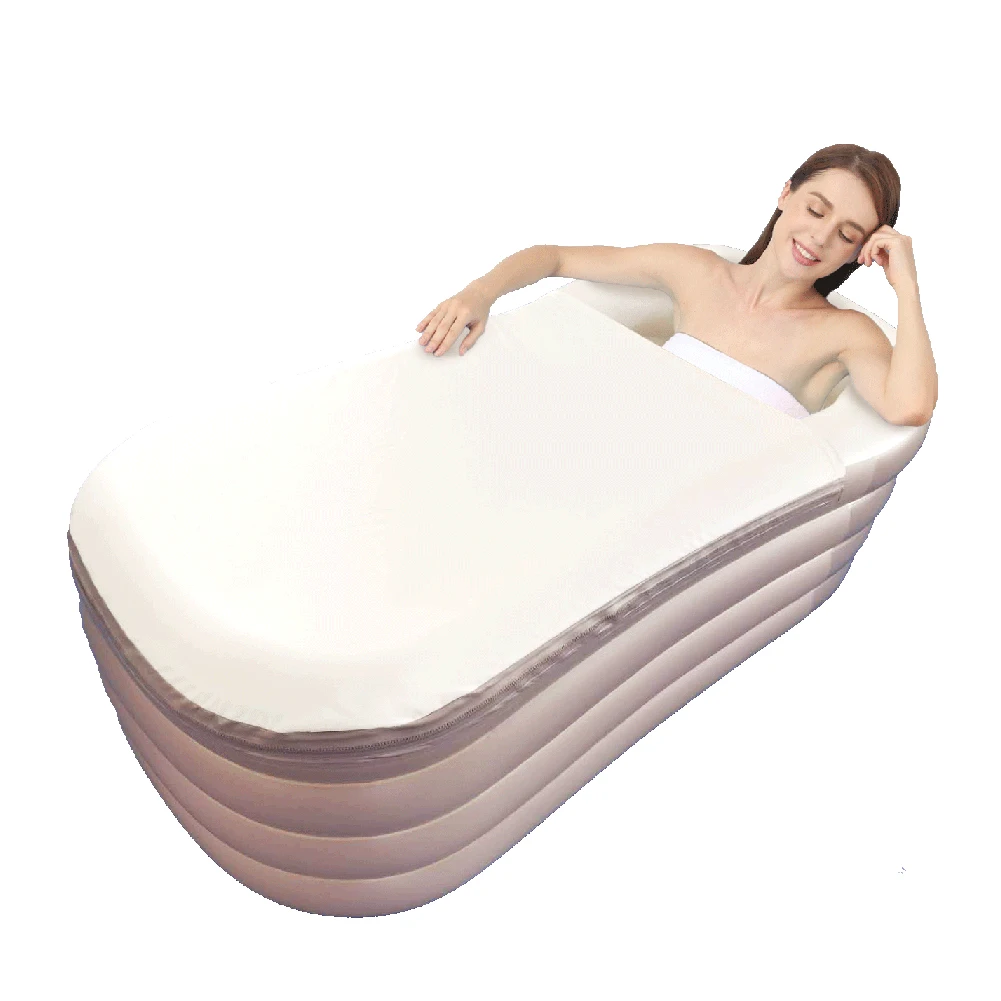 Pvc Inflatable Soaking Bathtub Portable Bath Tub Home Camping Travel Folding Spa Bath For Adults