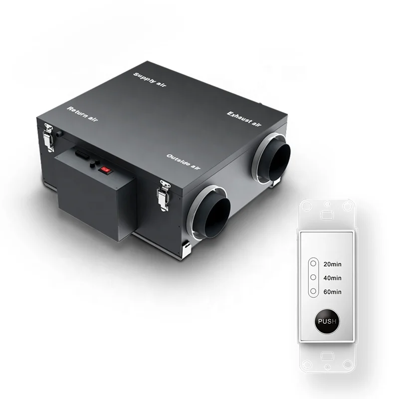 Wall Mounted single room smart heat recovery air exchanger ventilation with heat recovery