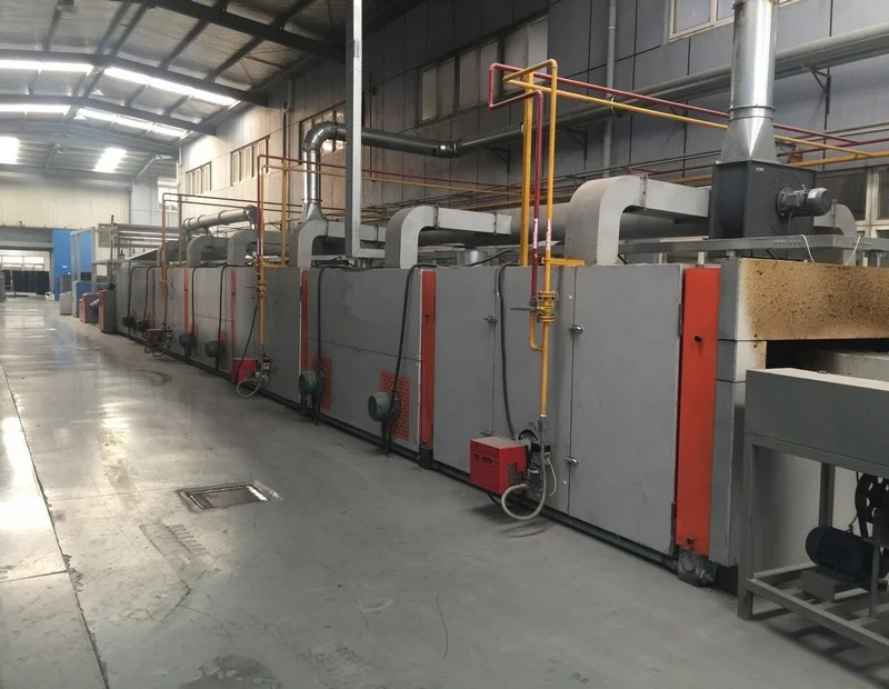 Nonwoven polyester carpet back gluing and drying stenter machine