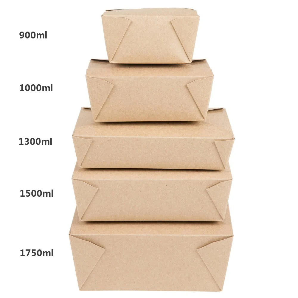 
Yihong Customized Disposable Paper Folding lunch box Fast Food Takeaway Box 