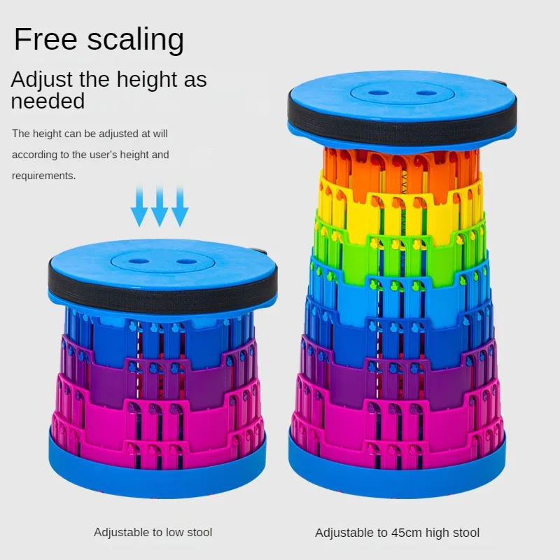 Retractable Portable Stool Collapsible Stool Lightweight Camping Telescopic Folding Stool For Outdoor Indoor