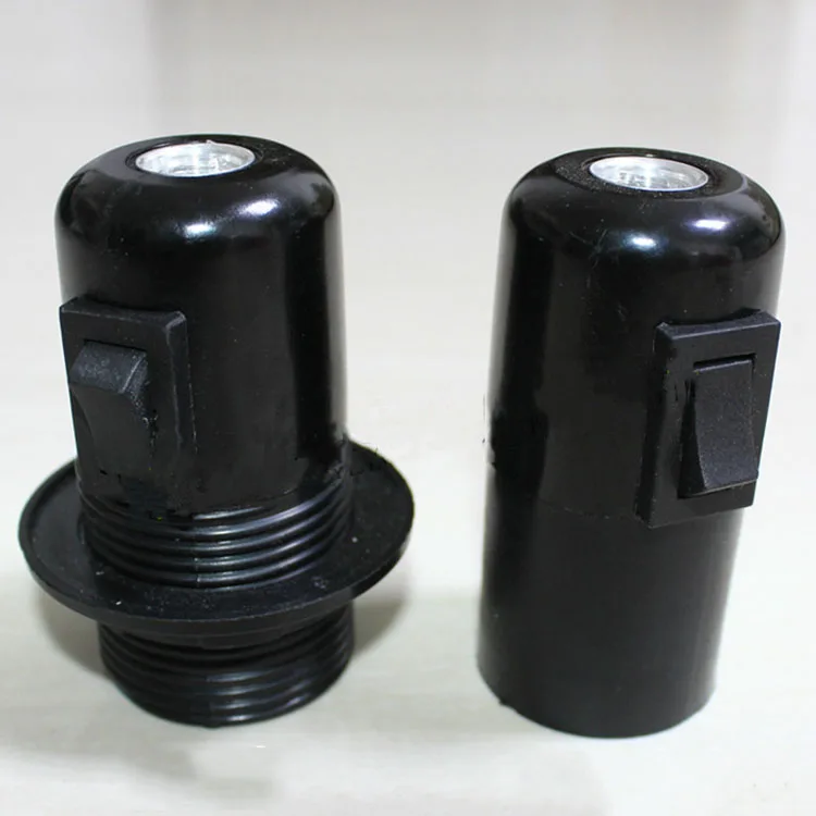 E27 black bakelite lamp holder with button switch DIY lamp holder chandelier lamp holder