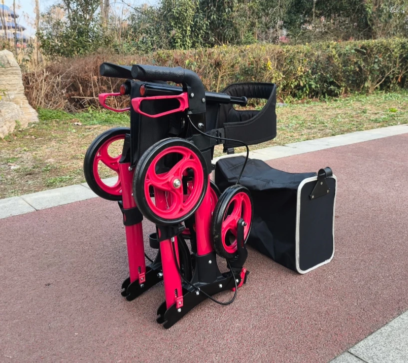 Wholesale 4 wheels Folding Adult Rollator Walker for Disabled