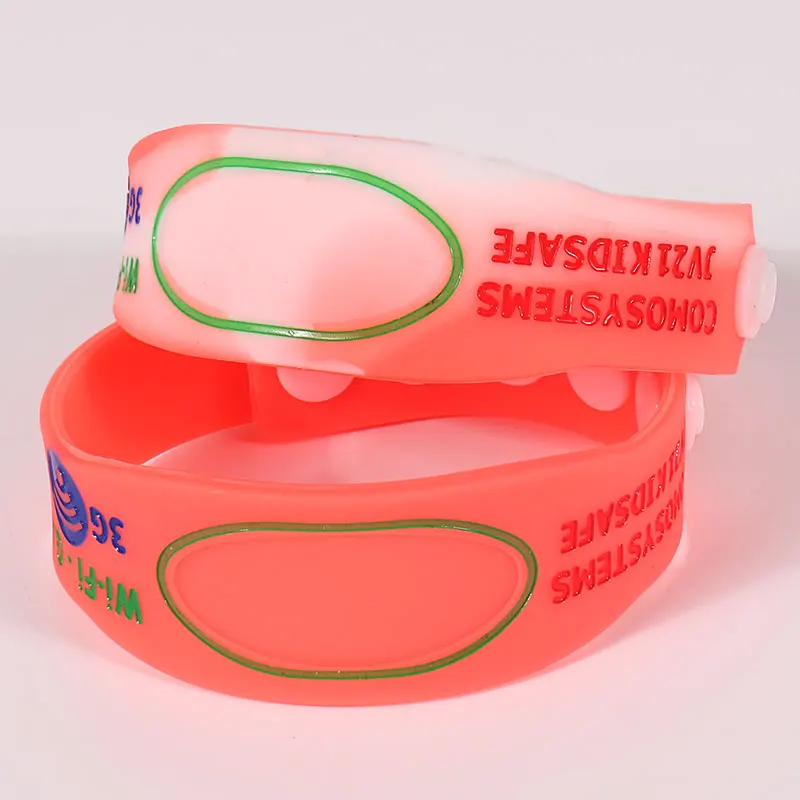 rfid silicone wristband adjustable glowing light nfc rubber wrist band bracelet