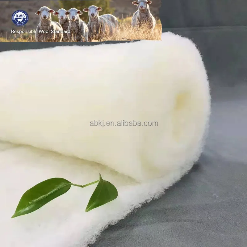 RWS Wool insulation GOTS organic wool batting virgin wool wadding for  jacket