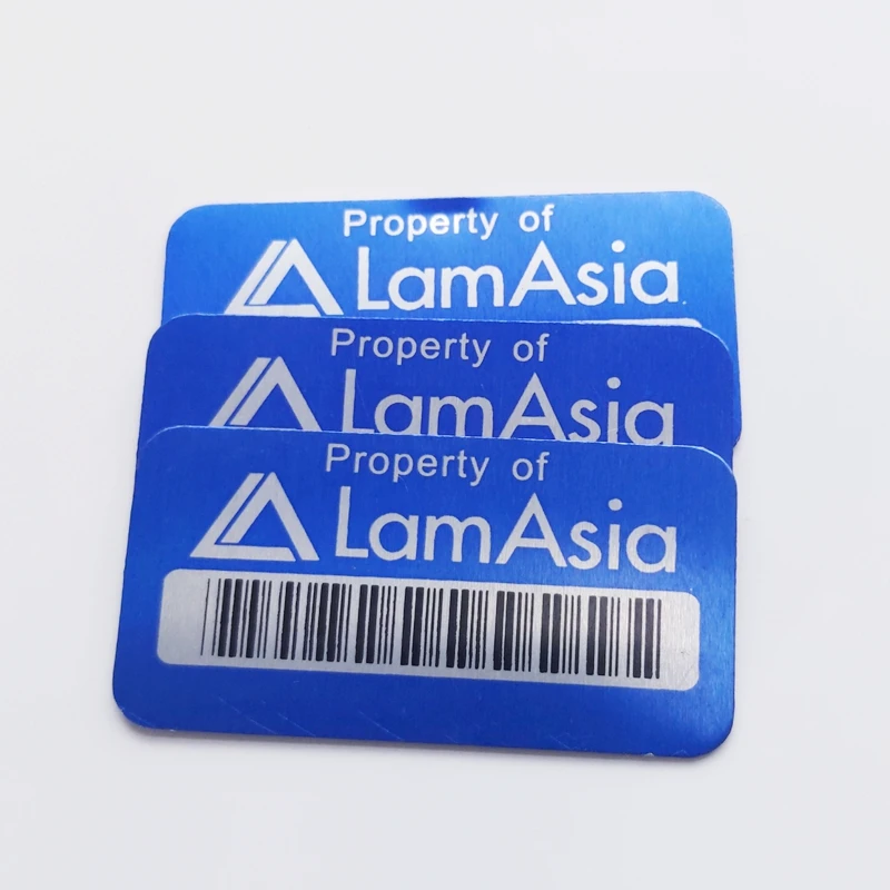 Custom Metal Asset Tags bar code or sequential numbers