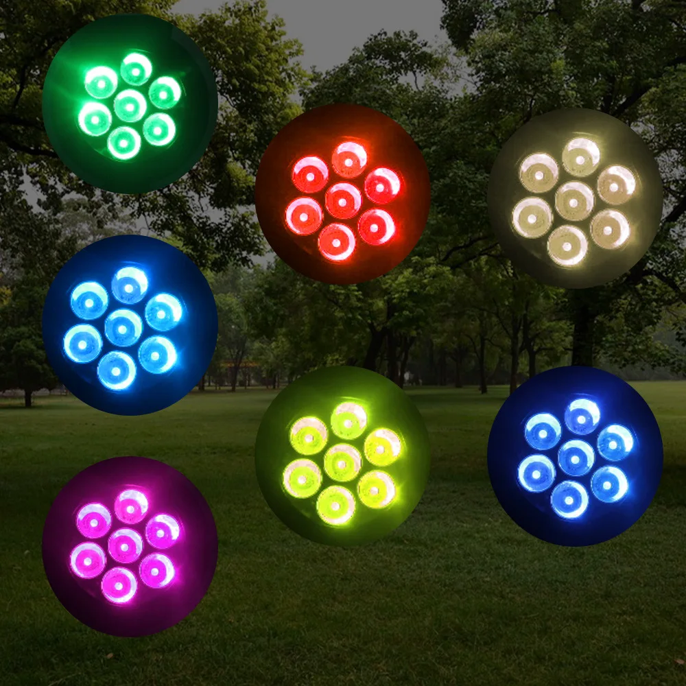 Outdoor waterproof 7 led changing color 3W solar wall light,adjustable solar spotlight for courtyard,landscape,garden