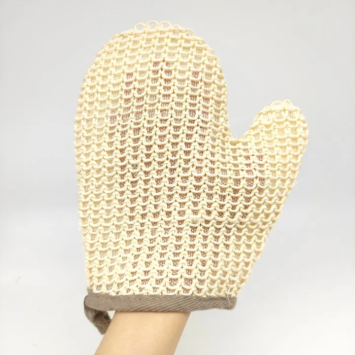Customized Excellent Quality Natural Fiber Hemp Shower Sisal Bath Glove