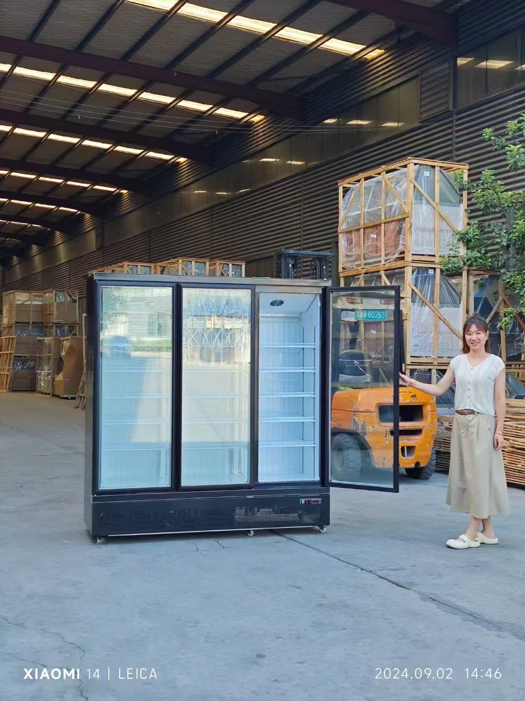 Top quality Embraco compressor air cooled no frost commercial 3 glass door upright freezer for ice cream shop