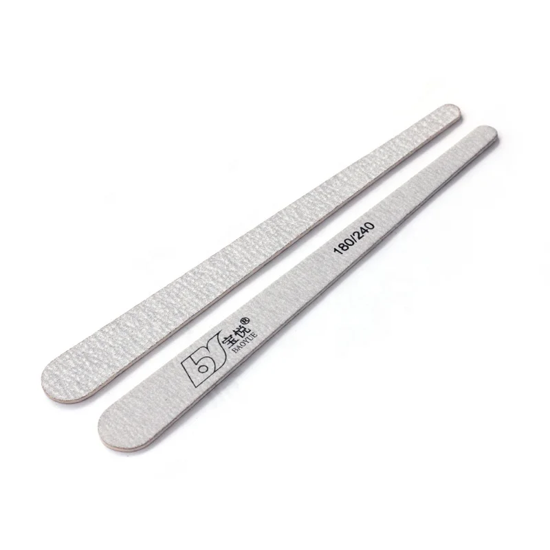 Eco friendly light gray nail files custom logo 180/240 grit etc professional disposable wooden nail file