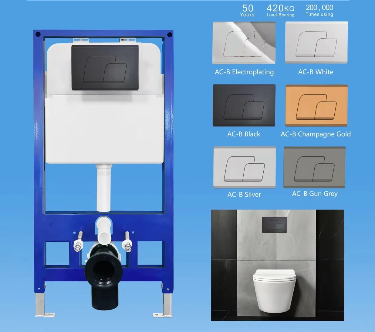 High quality bathroom in wall concealed flush water tank toilet cisterns For Wall Hung Toilet