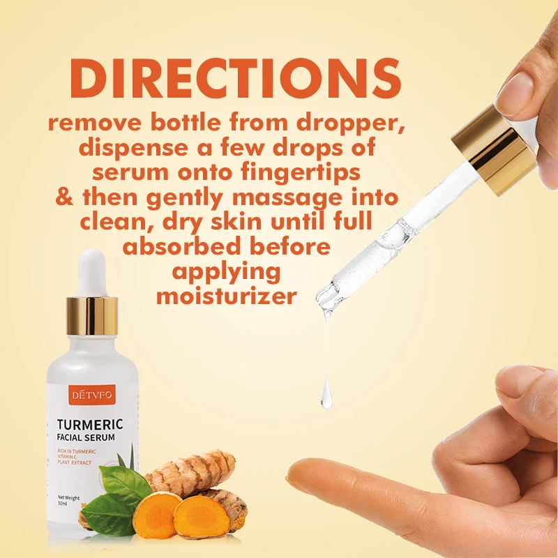 Beauty Skin Facial Care 50ml Niacinamide Facial Serum Moisturizing Purifying Restoring Hydrating Vitamin VC Turmeric Face Serum