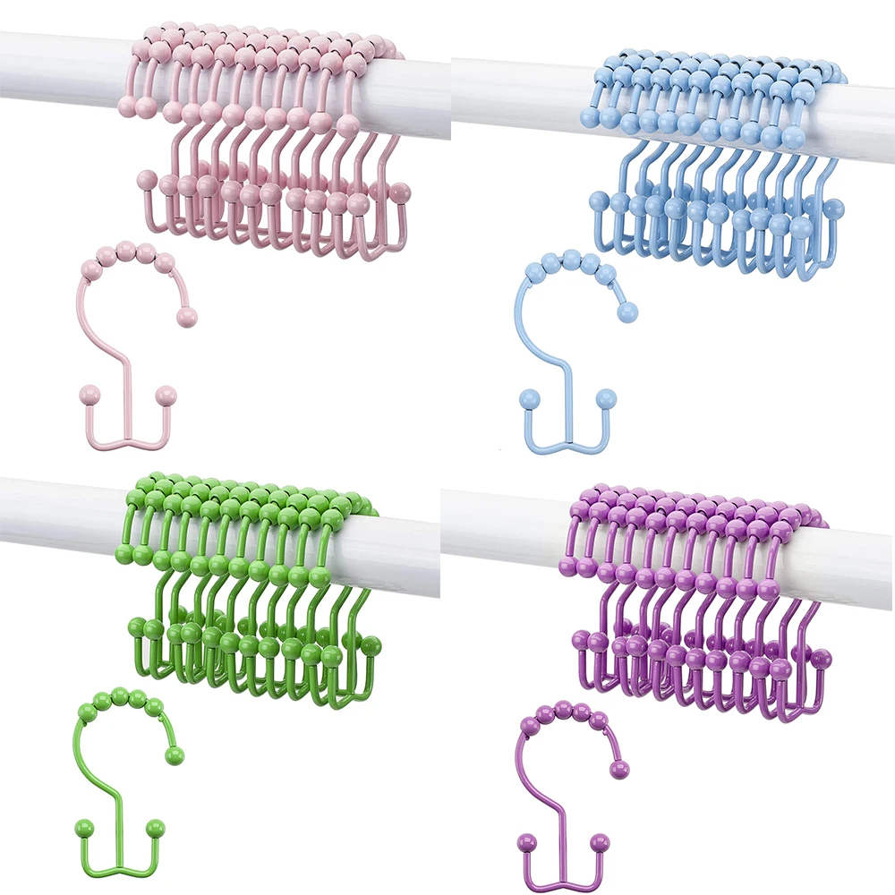 China Wholesale Factory Shower Curtain Hooks No Snagging Polished Nickel Shower Curtain Hooks