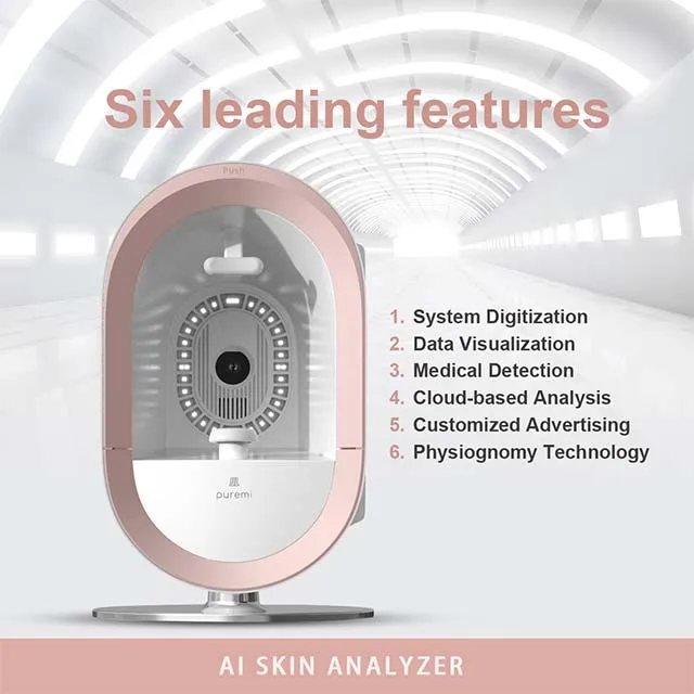 AI Skin Analyzer 48 Million HD Pixels Partial Portable AI Technology Visia Facial Visit 3D Scanner Camera Skin Analysis Machine