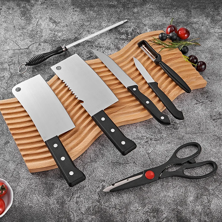 Excellent Japanese Kitchen Knife Set Stainless Steel Houseware 8 Pieces Kitchen Scissors Knife Carving Paring Knife