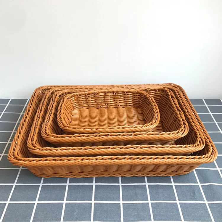 Boho Style Hand Woven Wicker Garden Gift Fruit Bread Storage Basket For Dining Room