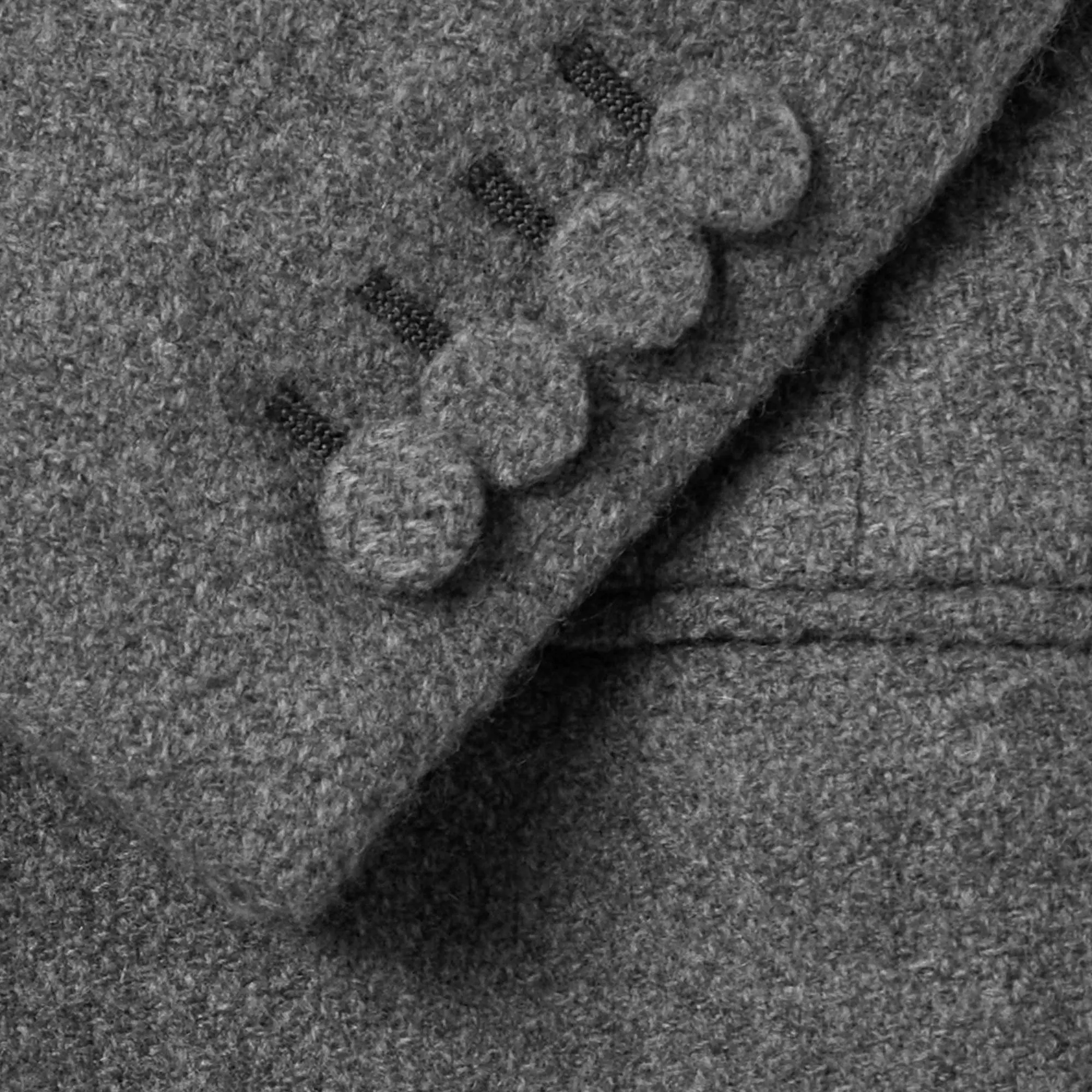 Custom Grey Double Breasted Virgin Wool And Cashmere Blend Suit Jacket