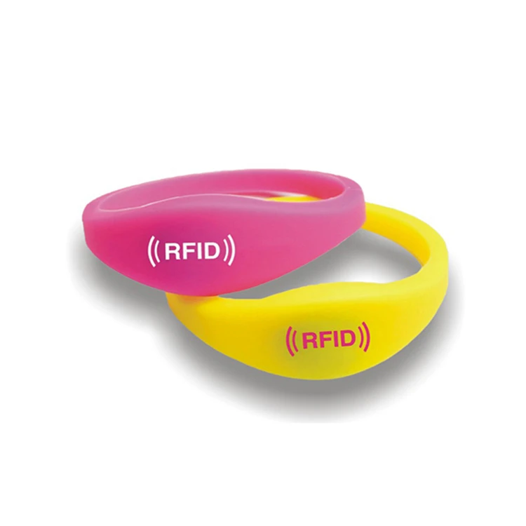 High Quality 13.56Mhz Programmable Wristband Adjustable RFID / NFC Smart Ring Silicone Bracelet
