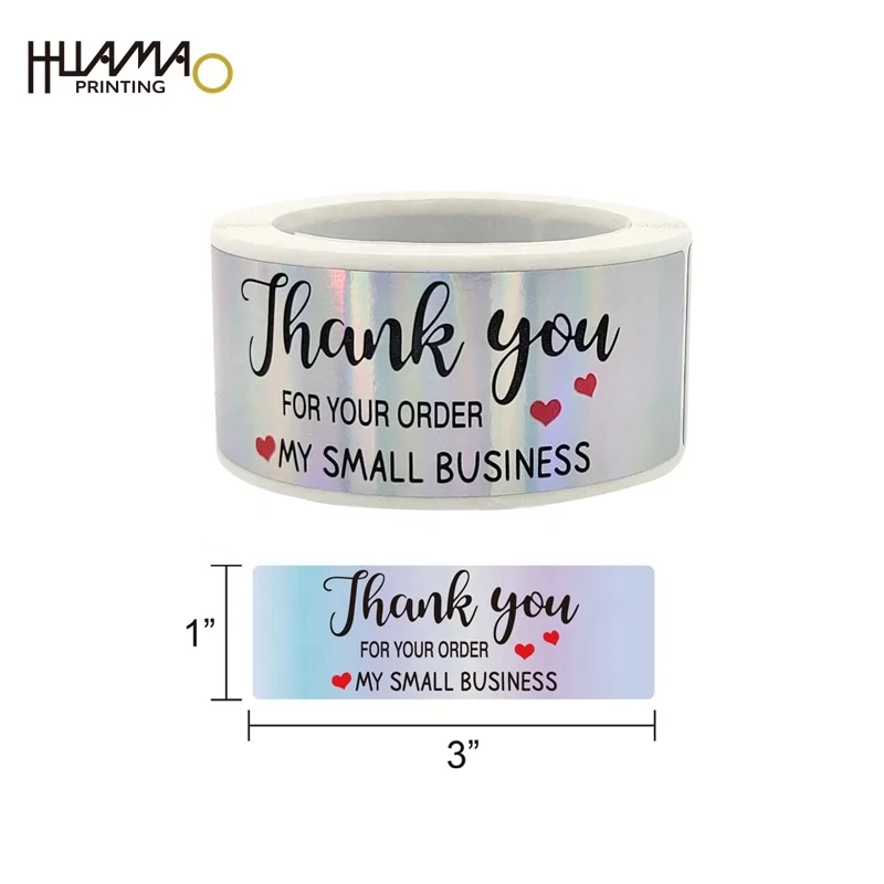 2022 Huamao печать хорошее качество лазерная этикетка клей спасибо
