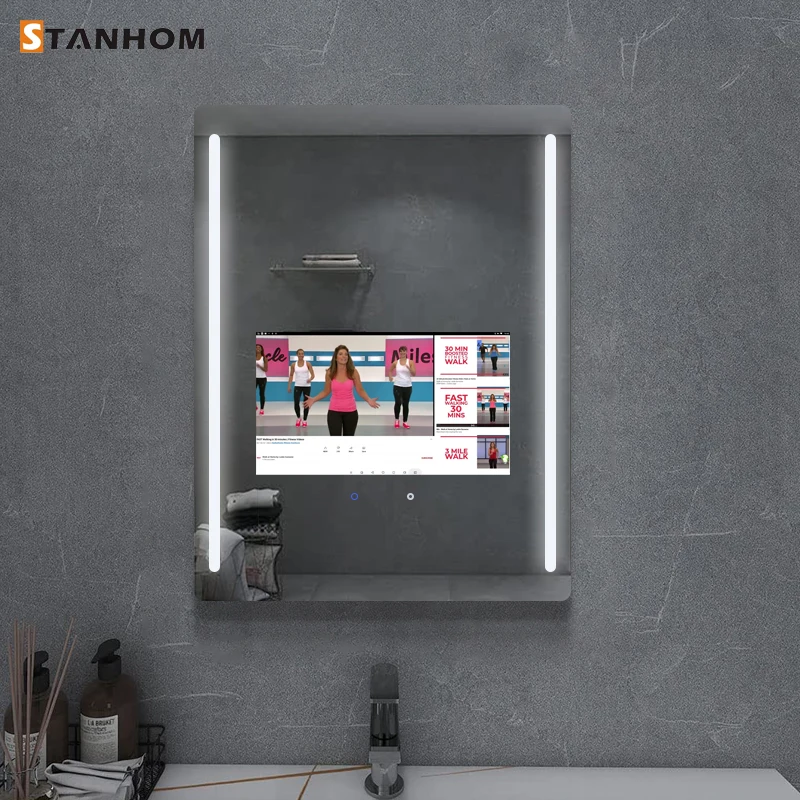STANHOM Rectangle Android WiFi Camera Smart TV Mirror LED Touch Screen