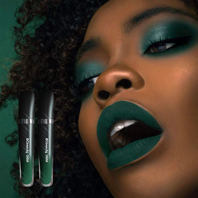 OEM ODM Organic Mini Matte Liquid Travel Size Durable Green Mini Lipstick Set With Vitamin E In Nude