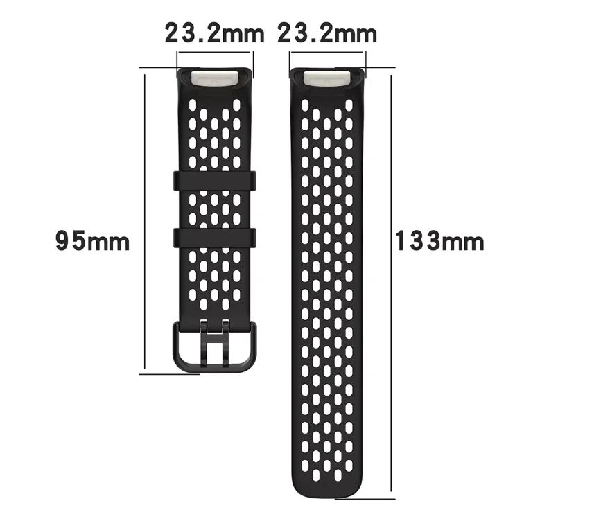 Coolyep Hole Style Fashion Breathable Sport Smart Watch Bands for Fitbit Charge 5 Solid Color Hole Silicone Watch Strap