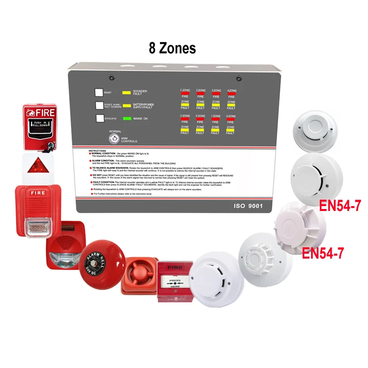 Hot Sale Conventional Fire Alarm control panel fire alarm system 8 zone fire alarm control panel