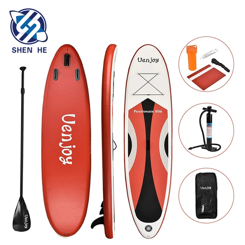 SHEN HE Surfboard Branding Water Sport Inflatable Longboard Outdoors Popular Sup Drop Stitch And Pvc Material Paddle Board