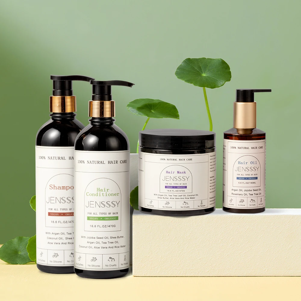 Private label organic sulfate free aloe nourish rosemary oil Argan oil repairing mask shampoo and conditioner hair care set