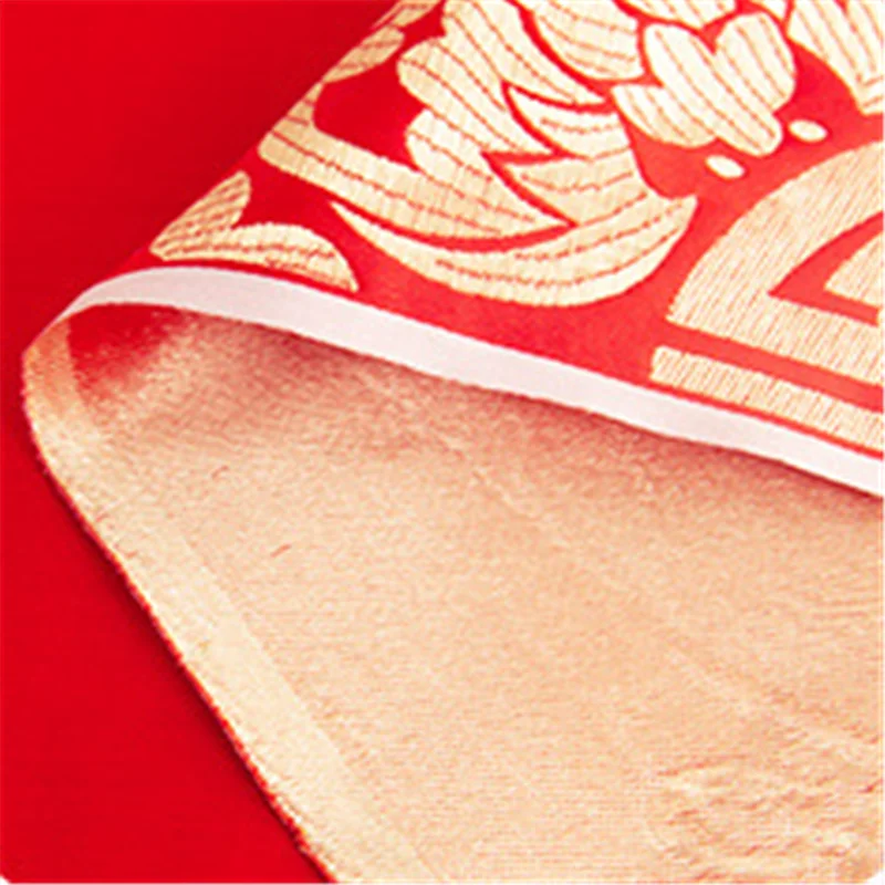 Great Quality Red Color Best Selling Hot Sale Classic Fushou Group Pattern Brocade Fabric for Home Textile