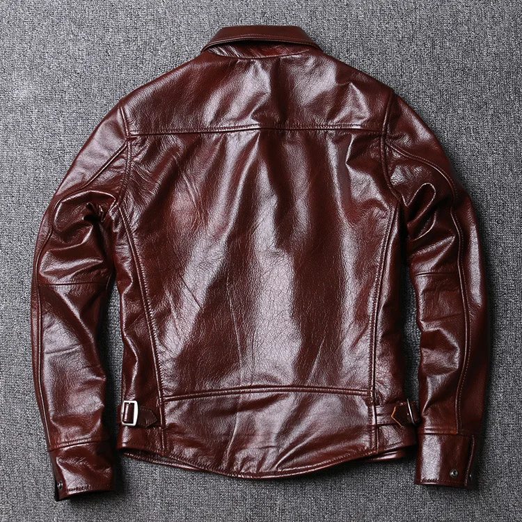 PDEP plus size 4XL Lapel collar mens clothing zip up mens genuine leather coats and jackets wind breaker jacket for men